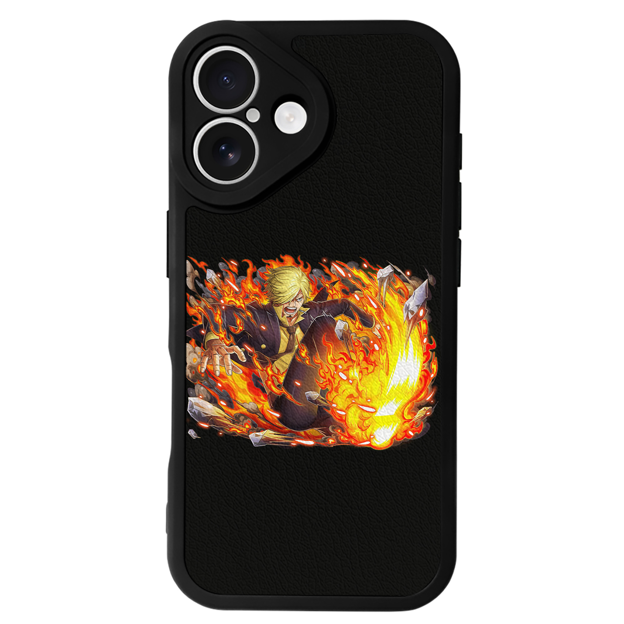 （画像用） ワンピース サンジ ONE PIECE Sanji 【iPhone 16シリーズ対応】シリコンスマホケース（レザー調） 材質：シリコン